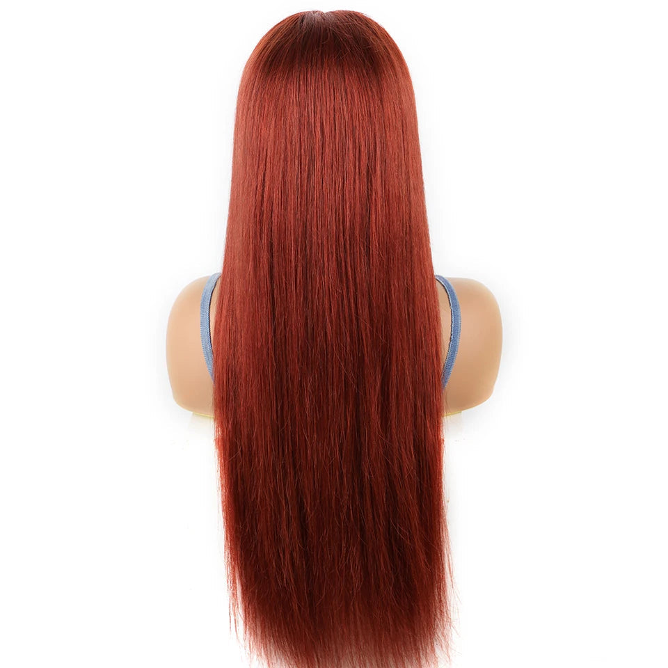 Reddish Brown Straight Glueless Wig