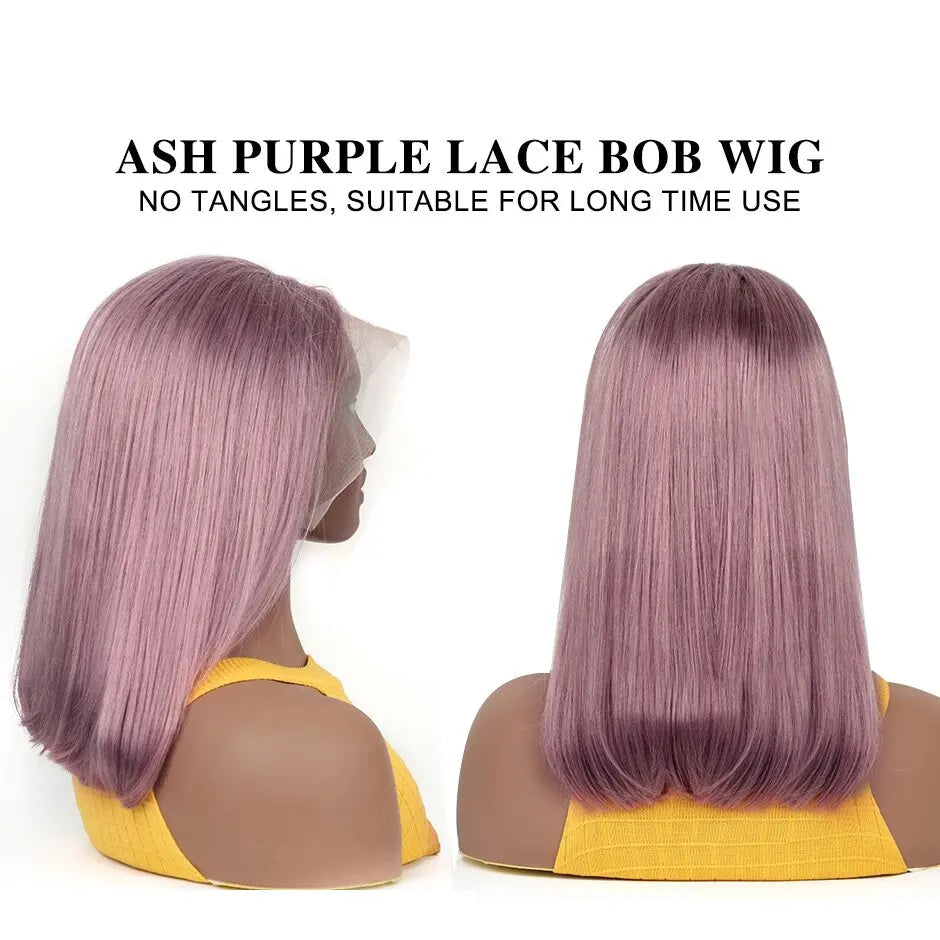 Ash Purple Bob Wig